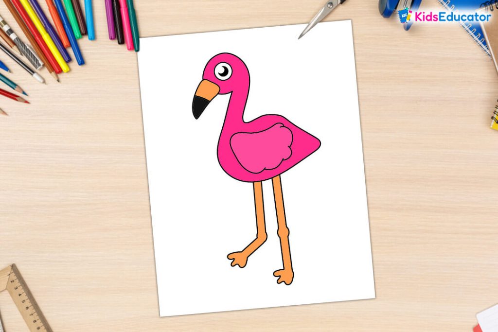 Color-the-drawing-of-flamingo