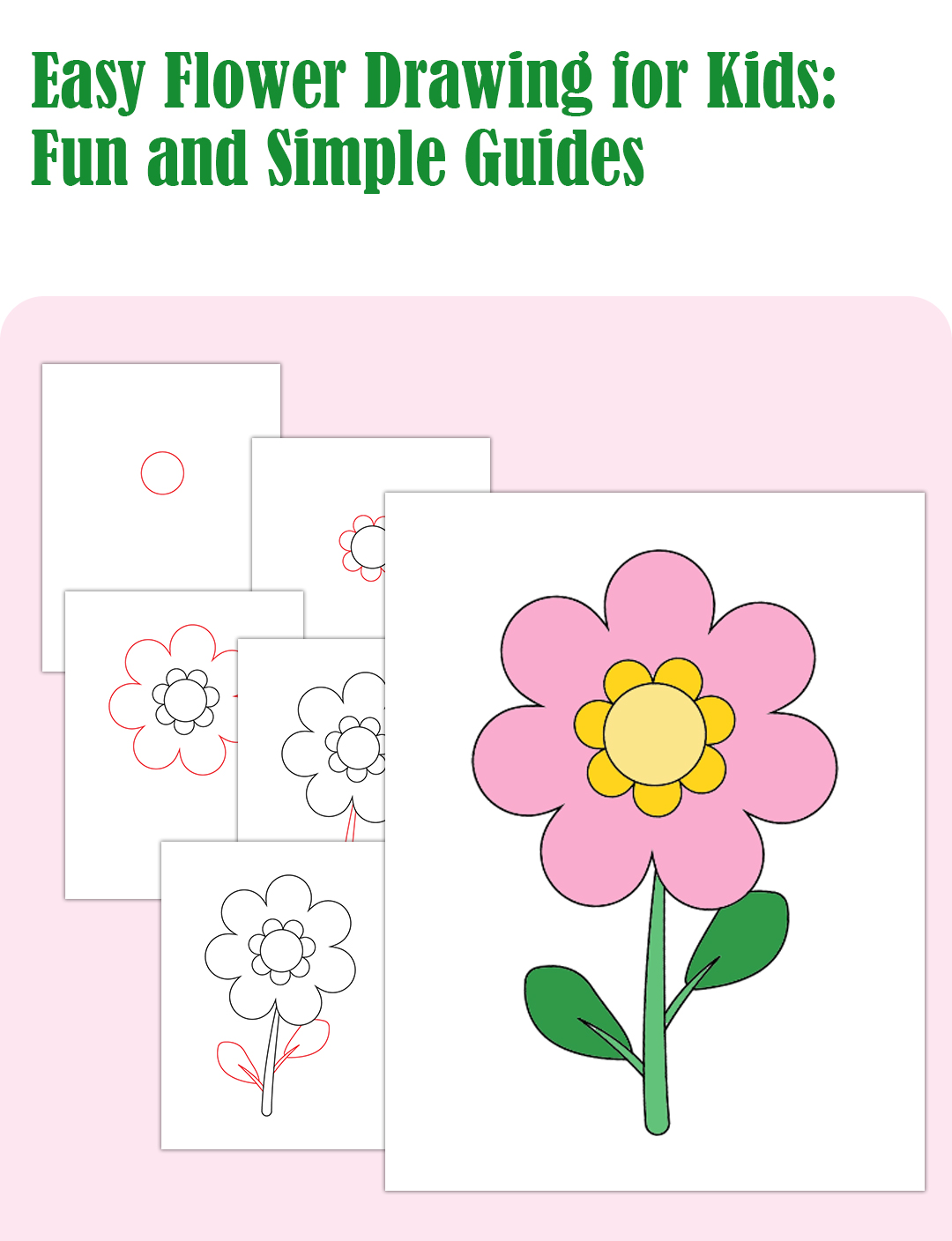 Easy Flower Drawing For Kids: Simple ‍step-by-step Tutorial - Kidseducator