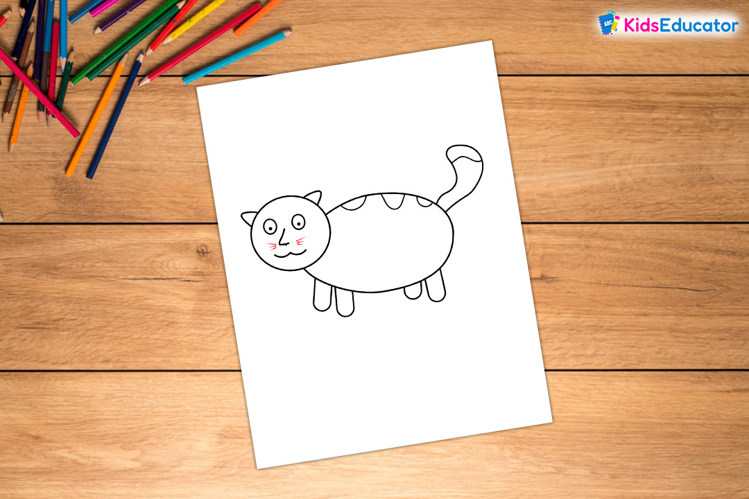 Easy Cat Drawing for Kids