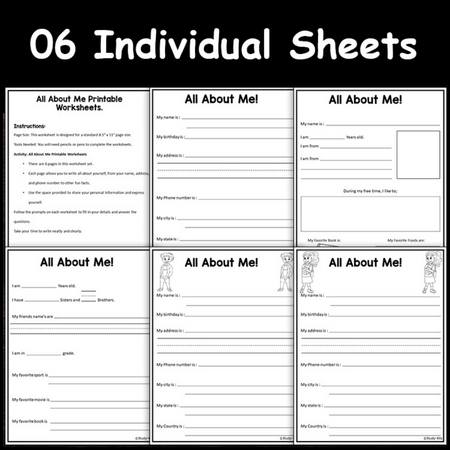 All About Me worksheet