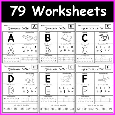 Alphabet Letter Recognition Worksheets for Kids Uppercase and Lowercase Letter