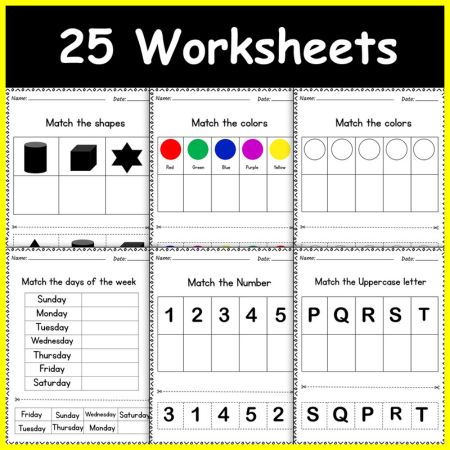 Basic Matching Skills Games Activity Worksheets