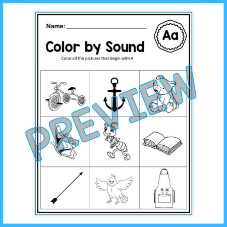 Beginning Sounds Worksheets for Preschoolers Coloring Activities