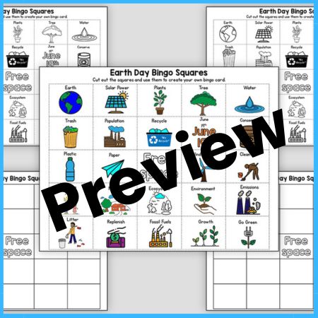 Earth Day Bingo Game- Cut and Paste Activities