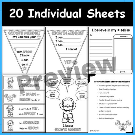 Growth Mindset Worksheet for kid