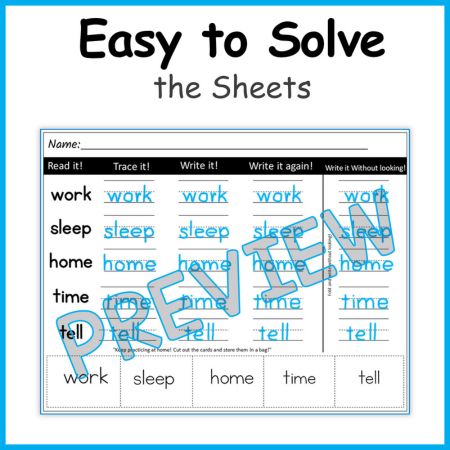 High-Frequency Sight Word Writing & Memorization Worksheets