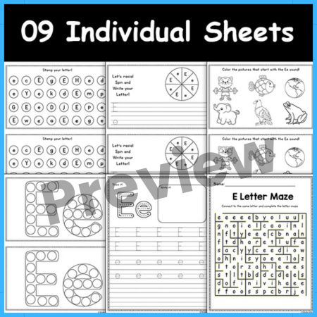 Letter E Alphabet Activities Worksheet