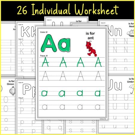 Letter Tracing Worksheet for Kindergarten Kid