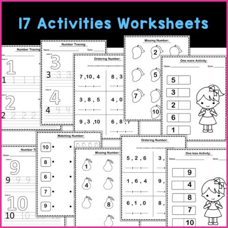 Math Fun with Numbers 1-10 Counting, Ordering, Missing, and More