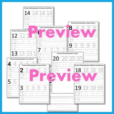 Number Tracing and Freehand Formation of 1-20