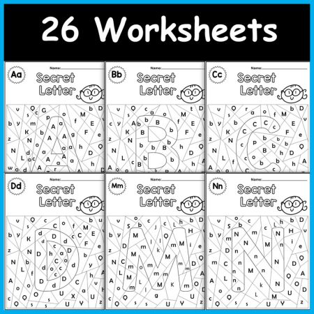 Secret Letter Worksheets for Kindergaten Kids Activities