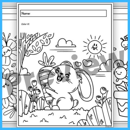 Spring Coloring Page for Kid