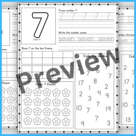 1-20 Number Recognition worksheet