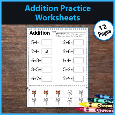 Addition Worksheet for Kindergarten Kids