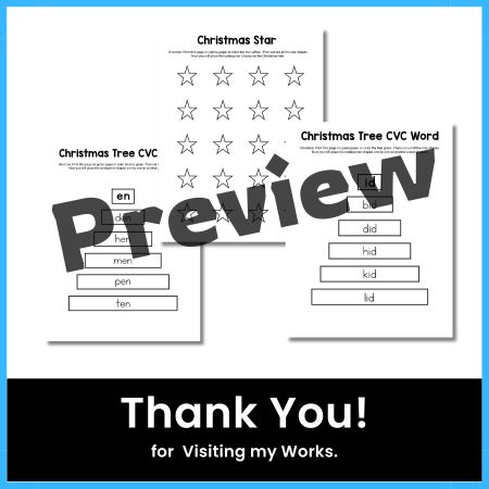 Christmas Craft- CVC Tree worksheet