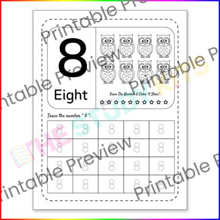 Count and Color 1-10 Number Tracing worksheet