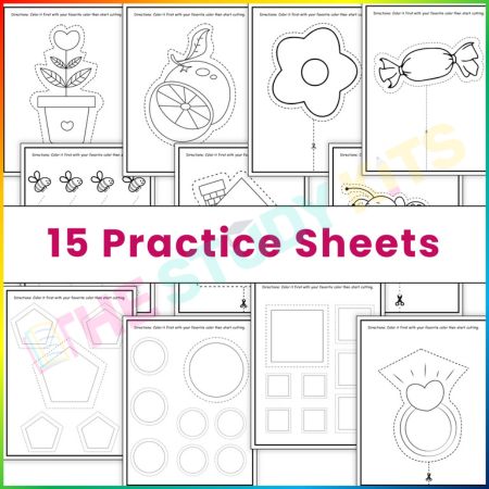 Cutting Practice for Kindergarten Beginners worksheet