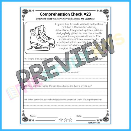 December Reading Comprehension worksheet