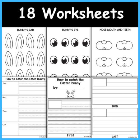 Easter Bunny Catching Craft and Writting worksheet