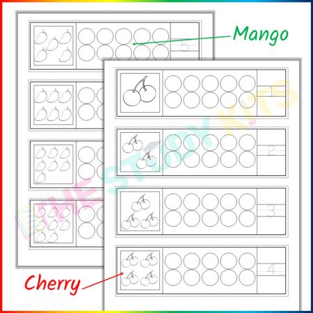 Fruit Math- Counting, Tracing Numbers 1-10