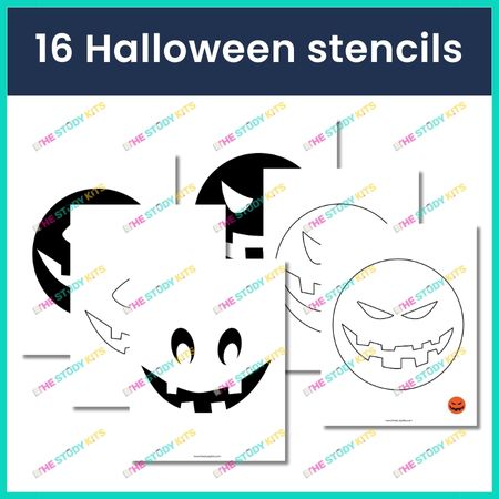 Halloween stencils pumpkin carving worksheet