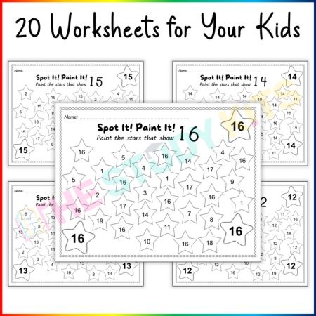 Math Center Number Recognition Worksheet for Kids