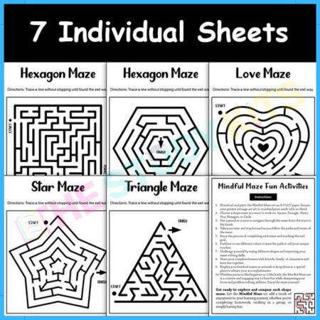 Maze Mastery- Mindful Labyrinth Maze Clip Art