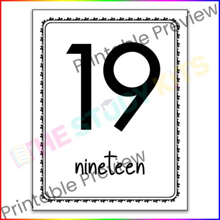 Number Posters 1-20 for Classroom Decor worksheet for Kids