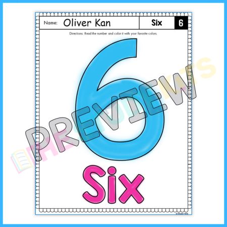 Number Reading and Coloring Activities