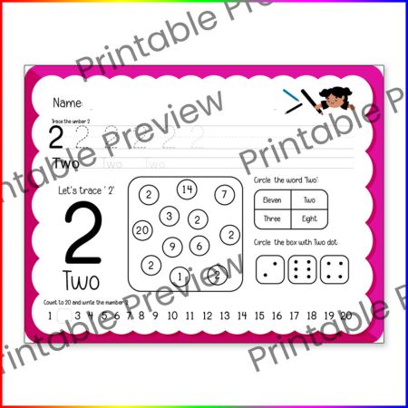 Number Recognition and Tracing Worksheet