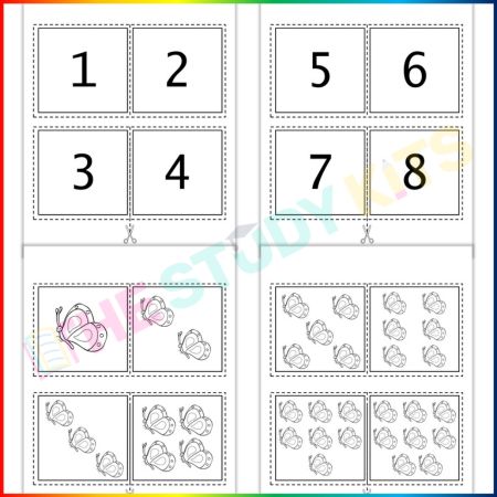 Number and Quantity Matching Game 1-10 Pages