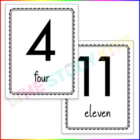 Printable Number Posters 1-20 for Classroom Decor worksheet