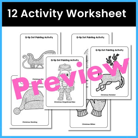 Q-tip Dot Painting worksheets