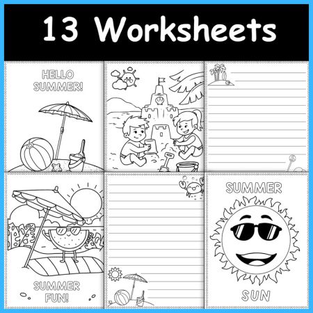 Summer Coloring Activity Worksheet