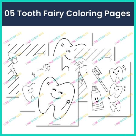 Tooth Fairy Coloring Pages for Kindergarten