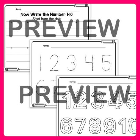 1-10 Number Formation Practice worksheets