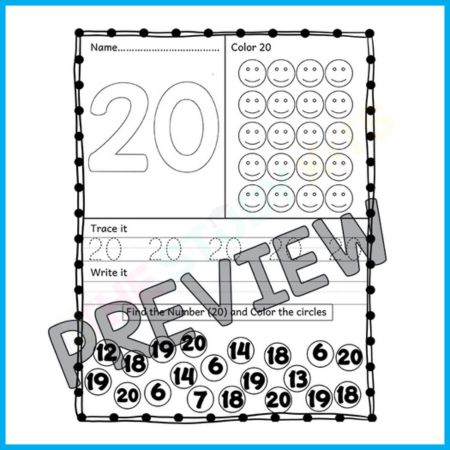 1-20 Number Recognition and Tracing Activities