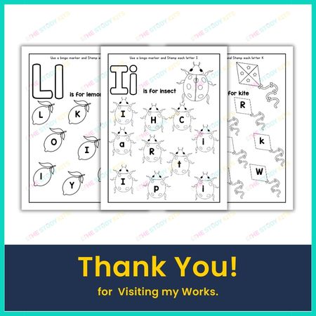 A to Z Letter Recognition Worksheets for Preschool kids