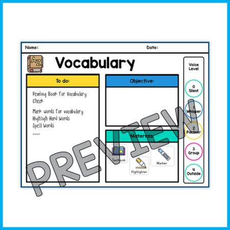 Assignment Slides Worksheet for Kids