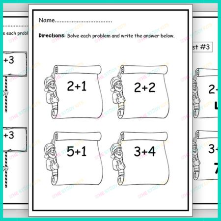 Christmas Santa and Elves- Math Addition Activity worksheet