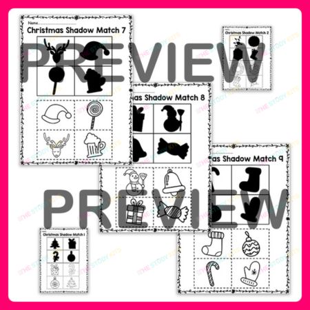 Christmas Shadow Matching Activities worksheet