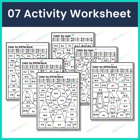 Color by Number Addition and Subtraction Practice