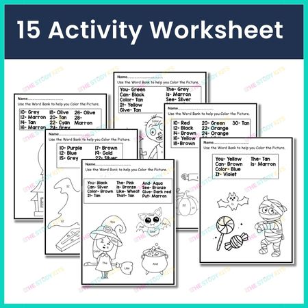 Coloring Actiity with Number and Sight Word