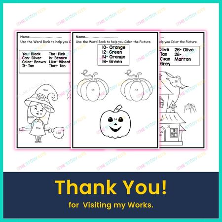 Coloring Pages with Number and Sight Word