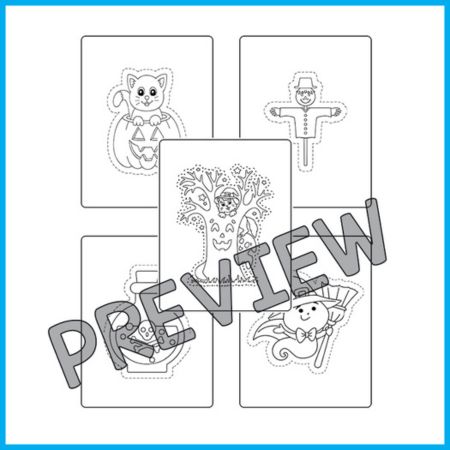 Halloween Scissor Skills Activities Worksheets