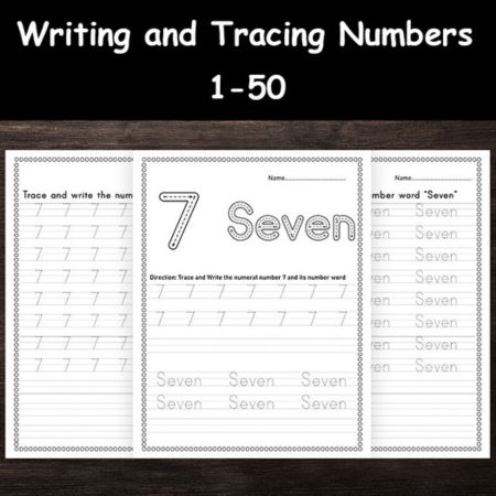 Handwriting Number Tracing Worksheets