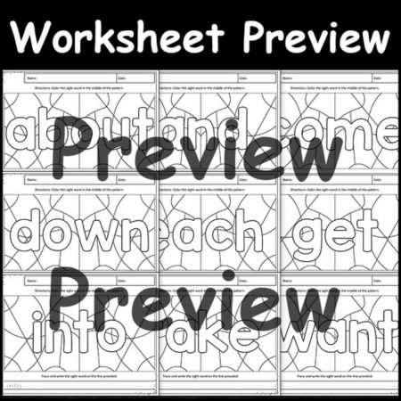 Printable Sight Word Coloring Sheets