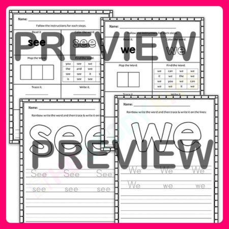 Sight Word Practice Activities Worksheets